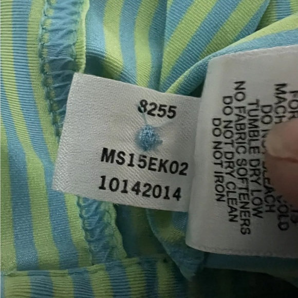 Peter Millar Men’s SZ L Blue Green Stripe Summer Comfort Polo Golf Shirt - Picture 8 of 8